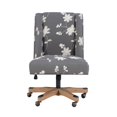 thumbnail image 3 of Linon Chaise de Bureau en Bois Rembourrée Brodée Grise, 3 of 19