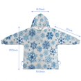 thumbnail image 7 of Blue Christmas Snowflake Pattern Blanket Hoodies for Kids 6-13YR Oversize Wearable Blanket Hoodies for Boys Girls Teens, 7 of 7
