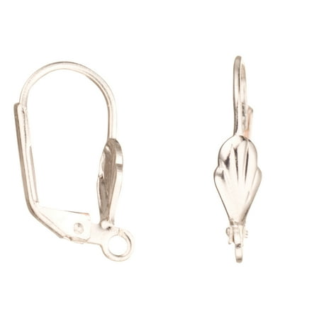 - 8pcs Silver Plated Lever Back Earrings Findings With Shell And Open Loop Earring Making Supplies