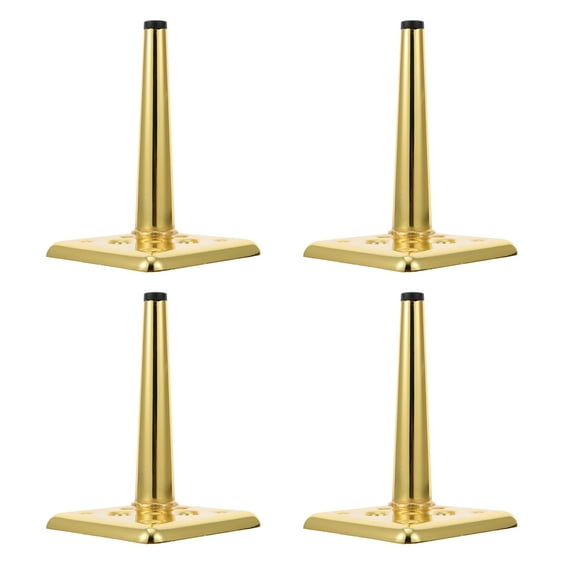 Raindrops 4Pcs Golden Square Iron Electroplated Furniture Leg Set for Home Use Metal Legs for Furniture 15x0.39in