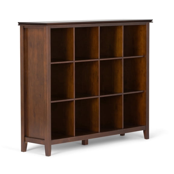 Simpli Home Artisan SOLID WOOD 48 inch x 57 inch Transitional 12 Cube Storage in Russet Brown