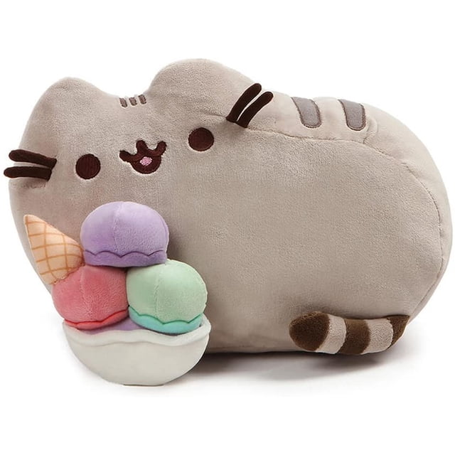 Peluche Pusheen Gato Snackables GUND con Helado de Colores 12pulg Felpa Suave Infantil Gris GUND GD-855632