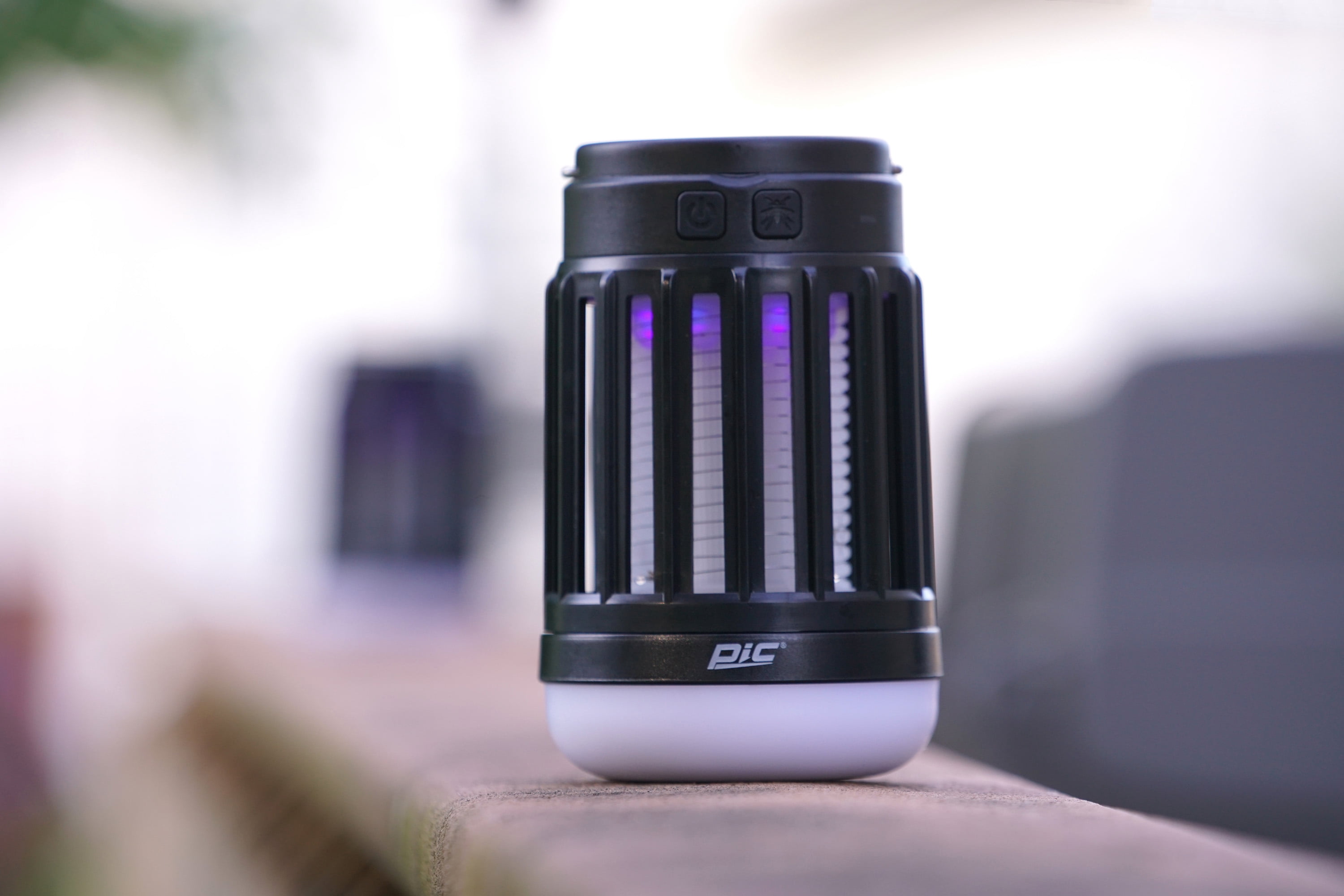 PIC Portable Solar LED Lantern Bug Zapper, Electronic Insect Killer, Black, 2 Pack