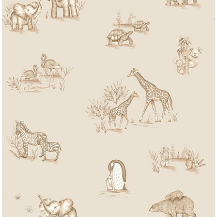 Advantage Safari Babies Beige Animal Wallpaper