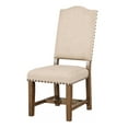 thumbnail image 4 of DeeHome Rustic Classic 2pcs Dining Chairs Beige Fabric Upholstered Cushion Side Chairs Nailhead Trim Kitchen Dining Room Solid wood Light Oak, 4 of 9