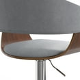 thumbnail image 2 of Simpli Home Lowell Mid Century Modern Adjustable Swivel Bar Stool in Stone Grey Vegan Faux Leather, 2 of 12