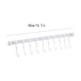 thumbnail image 2 of Slide Rail Hook Multifunctional Kitchen Storage Hanger Wall Mounted Rail for Utensils,Pots & Pans Space-Saving Organizer No-Drill Installation Sturdy Construction 1-Pack, 2 of 2