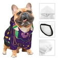 thumbnail image 3 of Fotbe Mardi Gras and Donuts Print Small Dog Sweater Hoodies Pet Grey Hooded Soft Fleece Sweatshirts with Pocket Fall Winter Puppy Cat Sweaters Warm Clothes-Small, 3 of 7