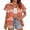 Orange Coconut Trees, variant on Fantaslook Hawaiian Button Down Shirts for Women Casual Short Sleeve Floral Print Blouses Summer Tops
