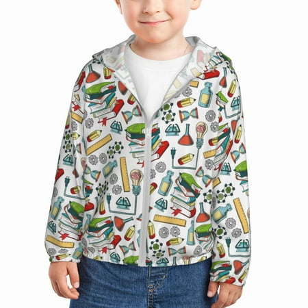 

Sun Hoodie for Kids School season book Long Sleeve Swim Fishing Shirts Sun Protection Zip Up Jacket Clothing Athletic Hoodie