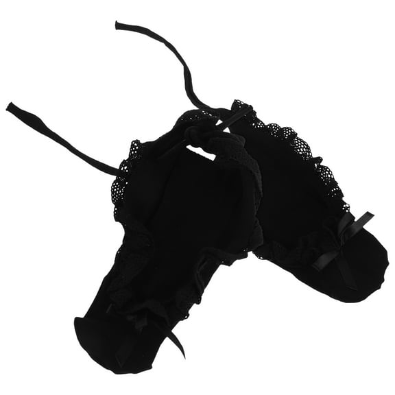 Masteelf 1 Pair Women Frilly Socks Cute Ruffle Socks Cotton Lace Tie Lolita Socks No Show Liner Socks Non-Slip Low Cut Socks For Women Girls