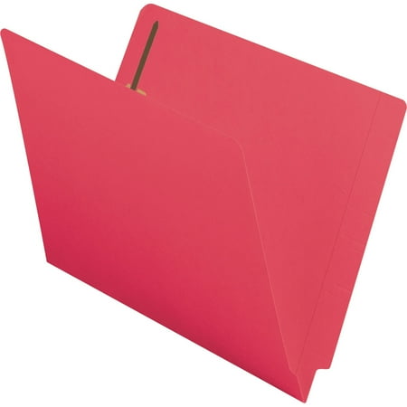 Fastener Folders Reinforced Tab Letter - Smead End Tab Fastener File Folder, Shelf-Master® Reinforced Straight-Cut Tab, 2 Fasteners, Letter Size, Red, 50 per Box (25740)
