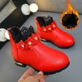 thumbnail image 5 of Otqutp Baby Cute Footwear Little/big Kids Shoes Fashion Boots Shoes Plush Low Tube 3D Flowers Print Leather Boots for 4 to 12 Years, 5 of 9