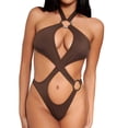 thumbnail image 1 of Gibobby Women String Bikini Halter Side Tie Two Piece Swimsuit Color Block Triangle Bathing Suits(Coffee,S), 1 of 8