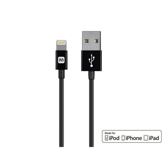 Monoprice Apple MFi Certified Lightning to USB Charge & Sync Cable - 3 Feet - Black | iPhone X, 8, 8 Plus, 7, 7 Plus, 6, 6 Plus, 5S - Select Series