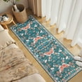 thumbnail image 5 of Garvee 2'x6' Farmhouse Floral Runner Rug Botanical Butterfly Printed Carpet, Washable Rug with Non Slip TPR Backing Low Pile Indoor Mat for Hallway Bedroom Kitchen, Blue, 5 of 8