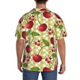 thumbnail image 3 of Gukieu Cherries and Ladybirds Print Men's Short-sleeved Shirts, Button-down Pocket Shirts, T-shirts, Beach Vacation Travel Summer Clothing-Large, 3 of 5