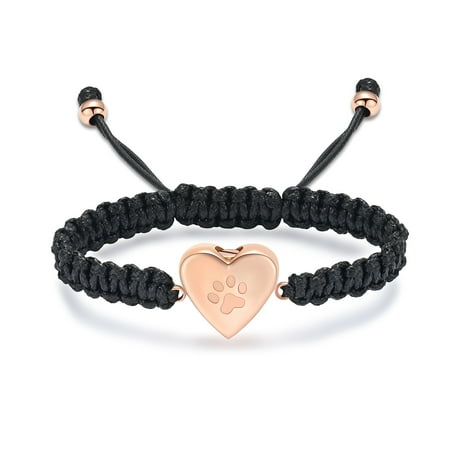 Urn Bracelet for Pets Ashes Heart Cremation Bangle Bracelet Pet Cremation Jewelry for Ashes for Dog/Cat Paw Print Memorial Keepsake Ash Jewelry