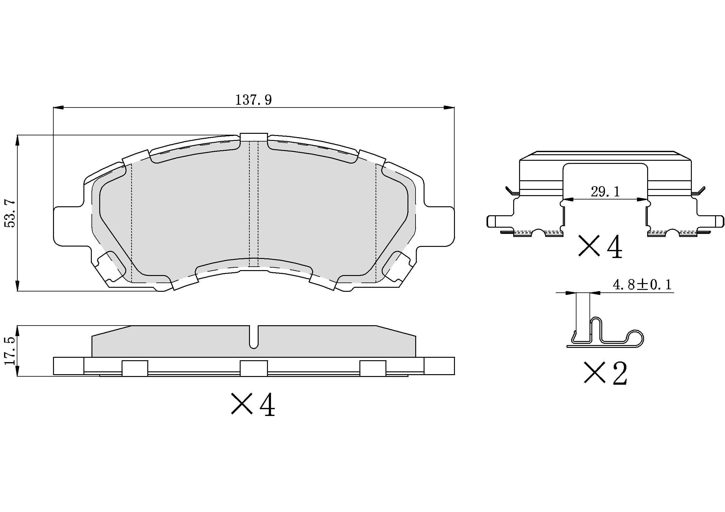 Winstop Brake Pad Set, Front WS.0722.0.C, Subaru Impreza 2001-1997