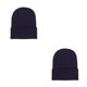 thumbnail image 1 of Minnieouse Beanie Hats Gorros de punto Unisex Ajustable Otoño Skullcap Manga de moda A prueba de viento Ciclismo Accesorios para el cabello Azul oscuro Azul oscuro 2piezas Minnieouse CBP263472, 1 of 5