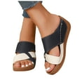 thumbnail image 5 of Mostsola Slippers for Women Open Toe Trendy Beach Shoes Platform Wedge Sandals Summer Slides, 5 of 8