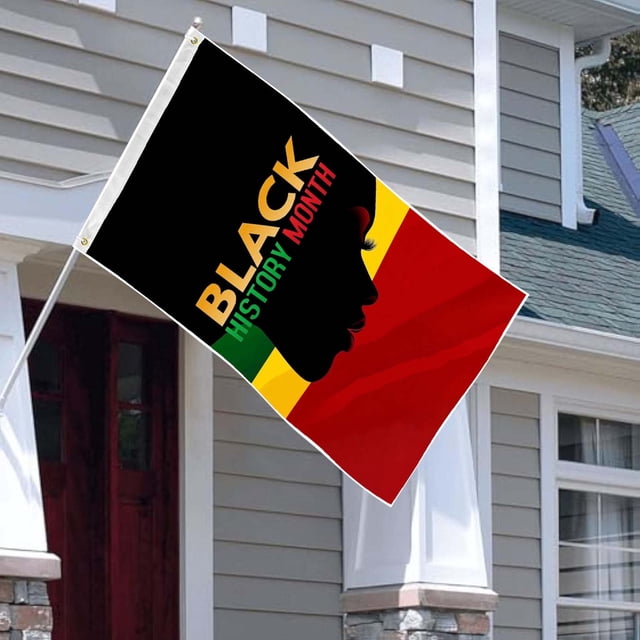 Bandera decorativa del Mes de la Historia Afroamericana de Lisbinx Flags, pancartas de celebración cultural