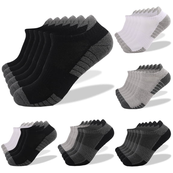 6 Pairs,Men's and Women's Sports VLOOCKLE Running Socks Breathable Low-Cut Sports Socks Thickened Anti-Slip Combed Cotton Socks Beige