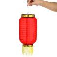 thumbnail image 4 of FELTECHELECTR 10 linternas japonesas impermeables de 15 cm, plegables, de tela de seda, ovaladas, decorativas, colgantes (rojas), 4 of 7