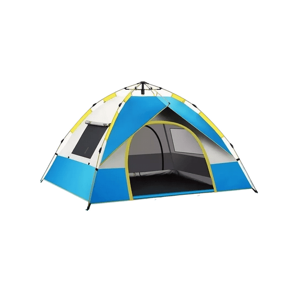 Casa De Camping Para 4 Personas Automática 2 Entradas Azul con blanco  Y Amarillo
