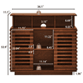 thumbnail image 4 of Tcbosik 36.1 inch Buffet Sideboard, Farmhouse Storage Cabinet with Sliding Doors, Coffee Bar Cabinet with Adjustable Shelf, Cupboard for Kitchen, Dining Room, Living Room, Walnut, 4 of 8