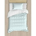 thumbnail image 3 of Pale Blue Duvet Cover Set, Elliptical Shapes with Star Like Inside Wavy Bold Chain Pattern, Decorative 3 Piece Bedding Set with 2 Pillow Shams, Queen Size, Pale Blue White, by Ambesonne, 3 of 3