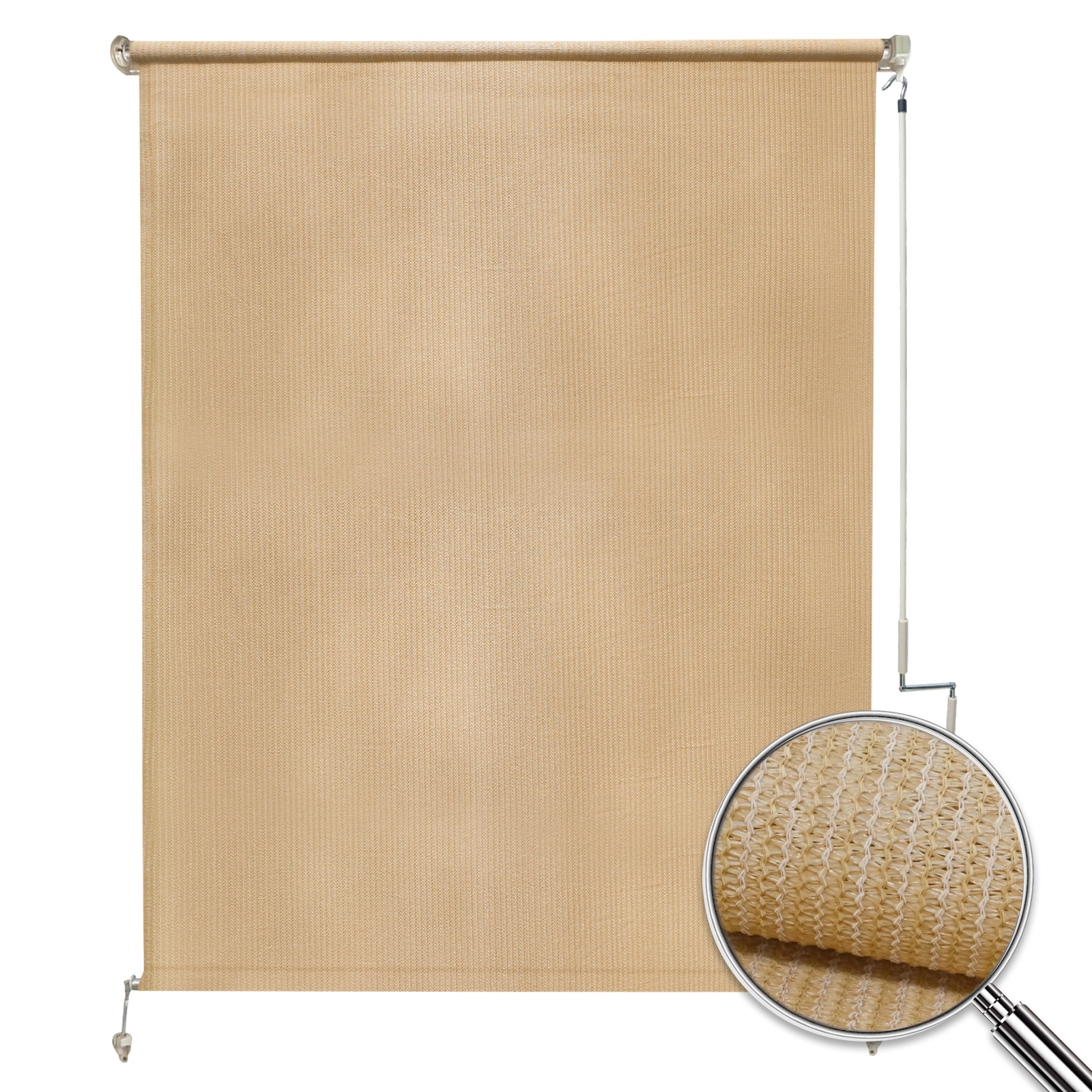 Artpuch Outdoor Cordless Roller Shade 4'W X 6'L Exterior Roll Up Shade