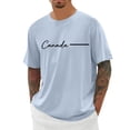 thumbnail image 2 of Canada Letter Graphic Tees for Men Summer Short Sleeve Crewneck Casual Canada Travel T Shirts Streetwear, 2 of 5