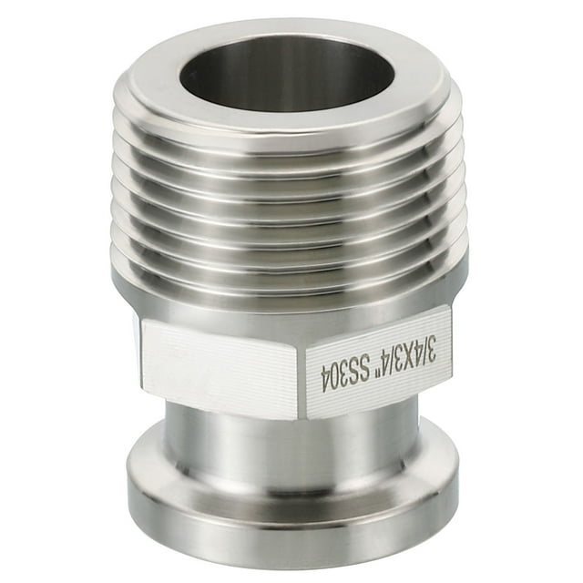 Unique Bargains Adaptateur de Pinces TC 1 Pouce, Raccords Tri-Clover à Filetage Mâle NPT 3/4 Pieds Adaptateur Hexagonal en Acier Inoxydable 304, 25,2mm