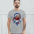 thumbnail image 3 of Tee Hunt American Bald Eagle Dreamcatcher T-shirt Native American Patriotic Men's Tee, Gray, 5X-Large, 3 of 5