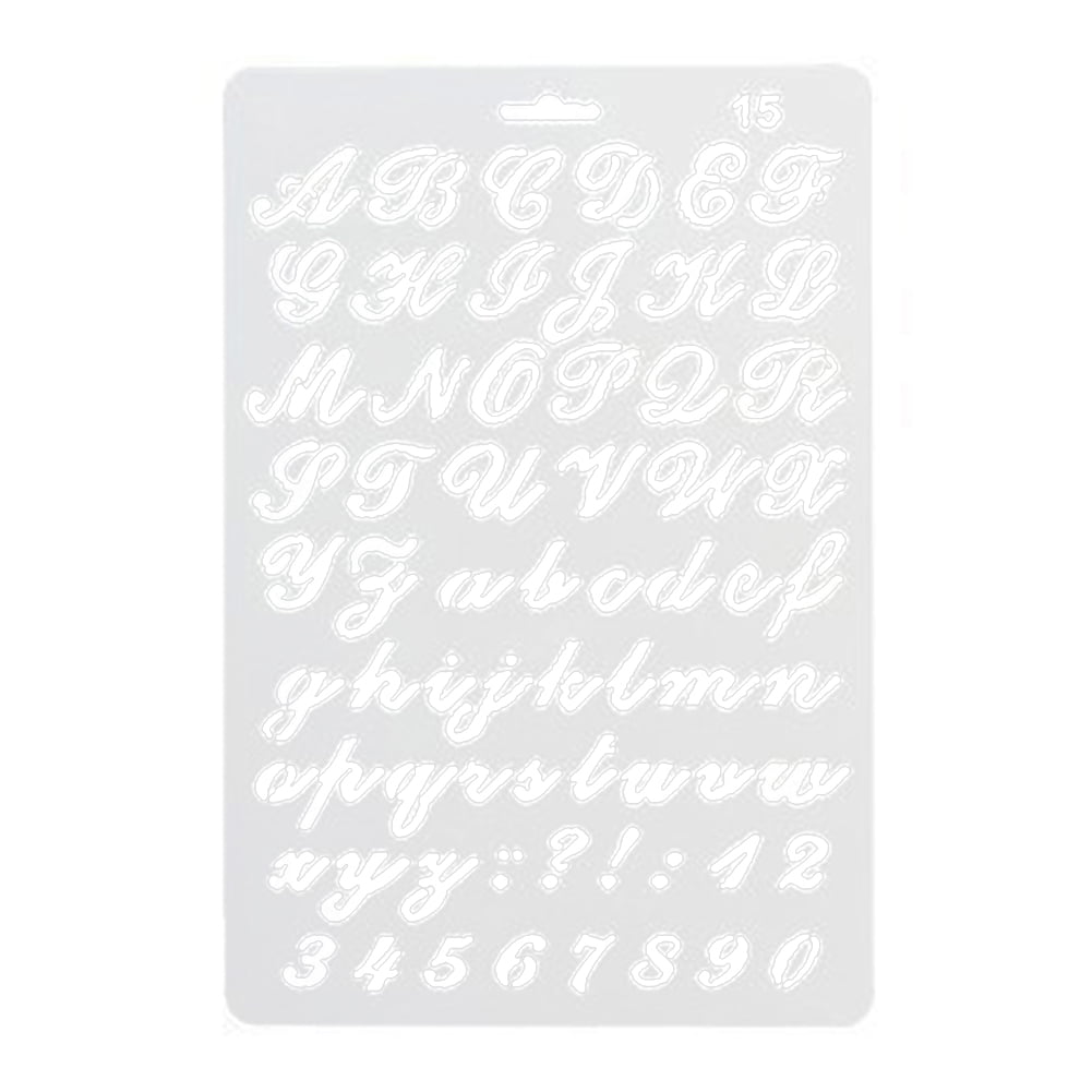 Ewantgo Letter Stencils Template Plastic Number Alphabet Lettering Guide Drawing Template Ruler Kit for Kids Learning, Painting, Scrapbooking Back