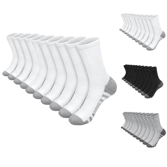 Bxsruta Men's Athletic Socks Moisture Wicking Breathable Casual Crew Socks for Sports Running Hiking 10 Pair Pack