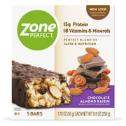 ZonePerfect Protein Bars, Chocolate Almond Raisin, 15g of Protein, Nutrition Bars With Vitamins & Minerals, Great Taste Guaranteed, 30 Bars