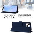 thumbnail image 5 of Wallet Case Compatible for iPhone 15, PU Leather Magnetic Closure Protective Flip Folio Case with 3 Card Holder and Wrist Strap Cover Women Men,Navy Blue,For iPhone 15, 5 of 7