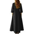 thumbnail image 4 of Dresses for Women 2025 Summer Casual Short Sleeve T Shirts Dress Boho Beach Vacation Solid Color Cute Sundress Black L, 4 of 4