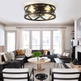 thumbnail image 6 of Bella Depot 20" Industrial Black Flush Mount Ceiling Fan with Light and Remote 6-Speed Reversible DC Motor, 6 of 14
