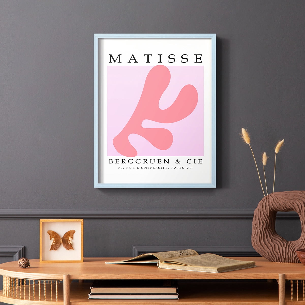 Matisse CCCLIII in Blue Solid Wood 11 x 14 Framed Print