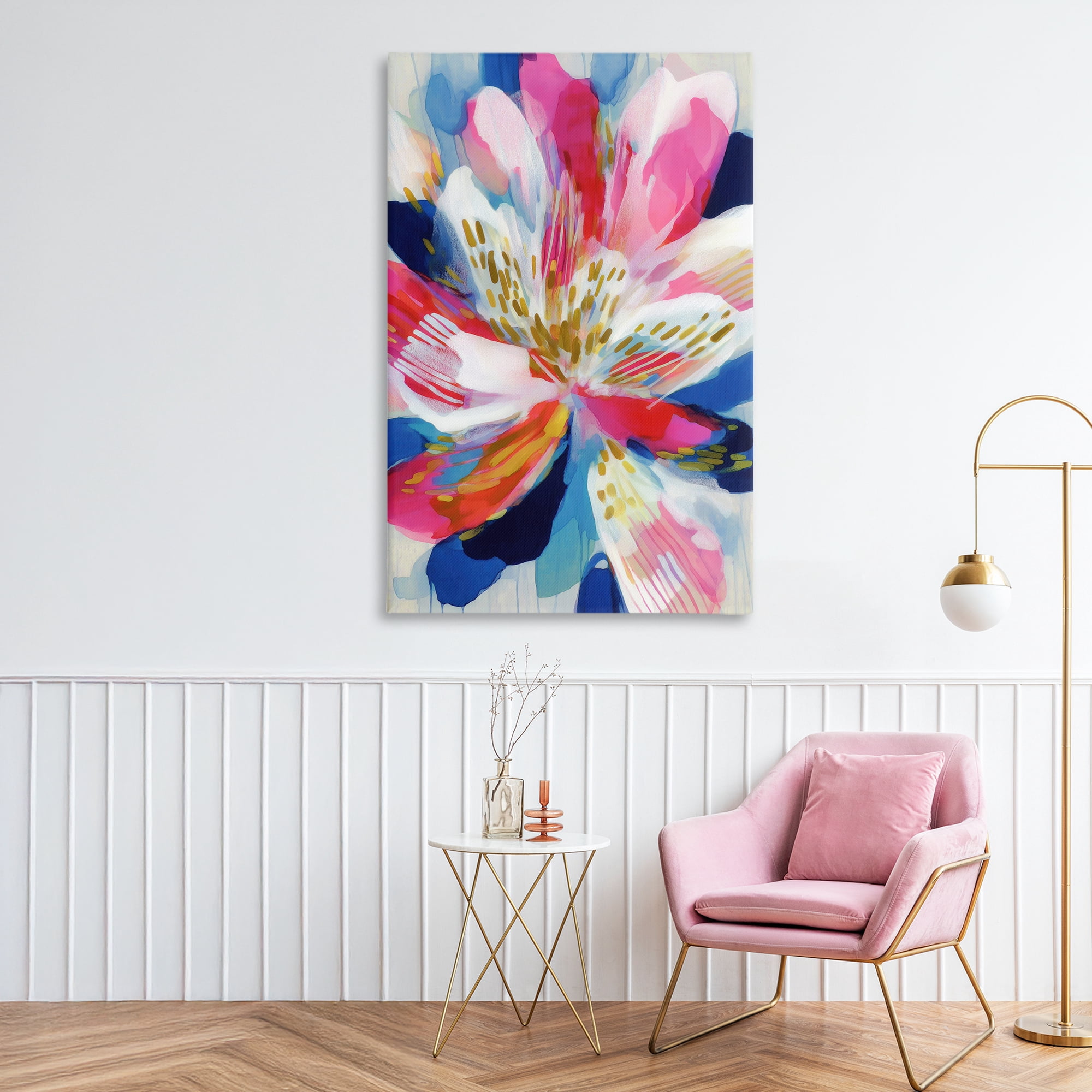 Stupell Industries Lily In Pink & Blue Canvas Wall Art, design by Chromatic Storm Studio