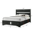 thumbnail image 5 of Contemporary Style 1pc King Storage Drawers Platform Bed Black Silver Finish Bedroom Furniture, 5 of 6