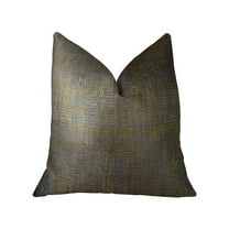 Plutus Brands Vibrant Tazanite Blue and Brown Handmade Luxury Pillow