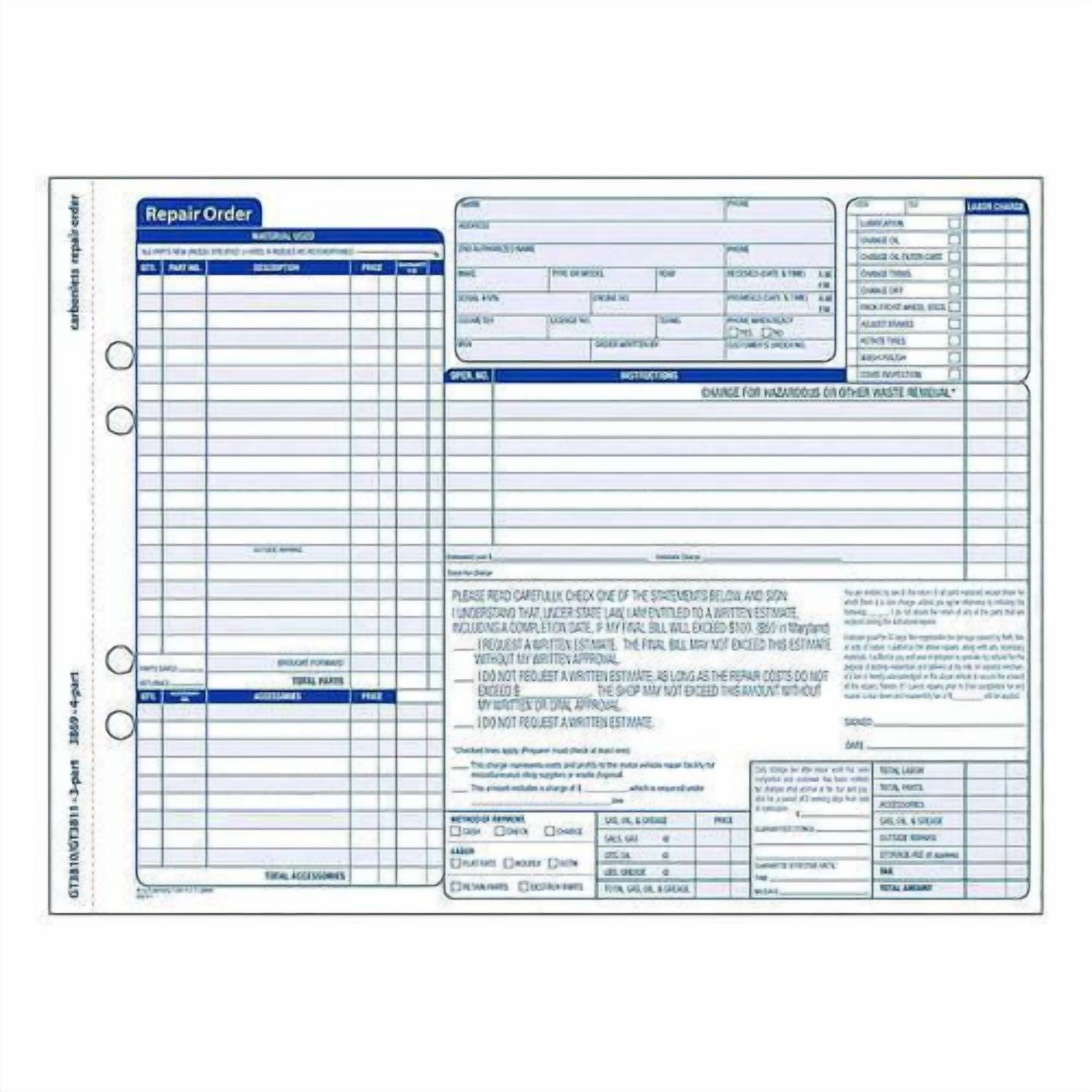 Repair Order Forms for Cars: Streamline Your Garage Process