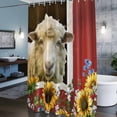 thumbnail image 6 of Sheep Sunflowers Shower Curtain, White Yellow Flower Bee Farms Animal Oil Painting Waterproof Shower Curtain Set with 12 Hooks Lightweight Bath Curtains Fabric Bathroom Decor 72x72 Inches, 6 of 9