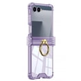 thumbnail image 3 of Allytechgroup Rugged Case for Samsung Galaxy Z Flip 6 with Metal Ring Kickstand Shockproof Soft TPU Bumper Cover Hard PC Shell Slim Lightweight Stand Anti-slip Phone Case for Galaxy Z Flip 6, Purple, 3 of 8