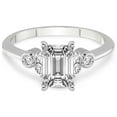 thumbnail image 3 of 4 Carat IGI Certified Emerald Shape Lab Grown Diamond Engagement Ring | 14K White Gold |Amore Side Stone Diamond Ring | FG-VS1-VS2 Quality Friendly Diamonds, 3 of 4