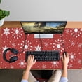 thumbnail image 4 of Long Mouse Pads for Desk,Red Christmas Snowflake Pattern Desk Mats on Top Of Desks, Desk Mouse Pad Extra Large with 3mm Non-Slip Base and Stitched Edge for Gaming,Office,Work,Home 47.3x23.6in, 4 of 5
